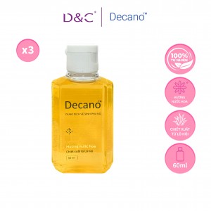 Combo 3 dung dịch vệ sinh phụ nữ Decano 60ml chiết xuất lô hội, dưỡng ẩm, thơm mát suốt ngày dài